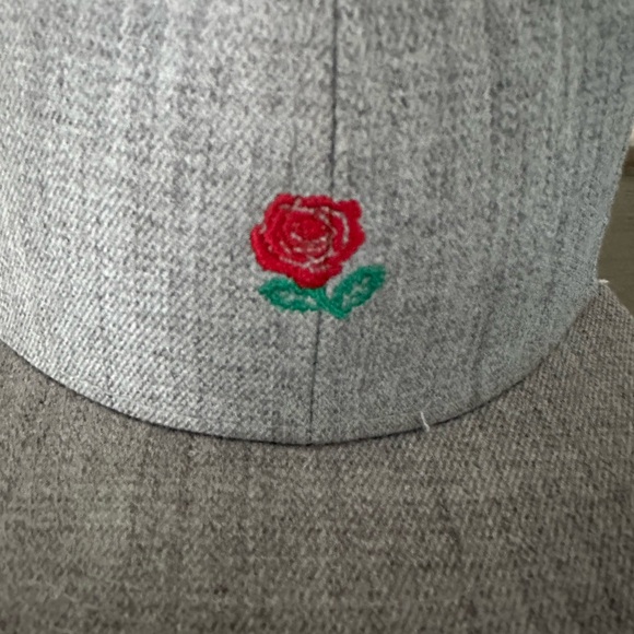 The Hundreds Gray Cap-Baseball Hat with Rose Embroidery, Adjustable, NWOT - Picture 2 of 7